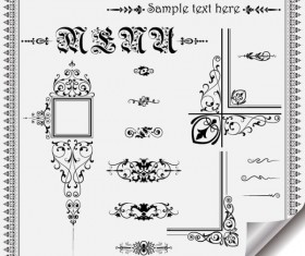 Retro Object Decorative Ornaments frames vector 05