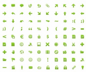 Small fine green icon set