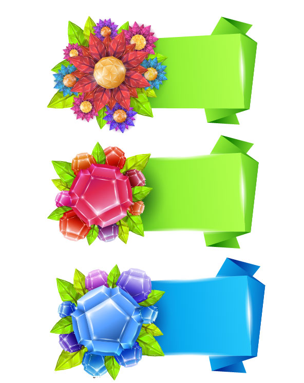 Flower with Origami banner vector