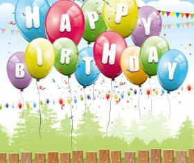 Color Balloon with Festival design vector 02