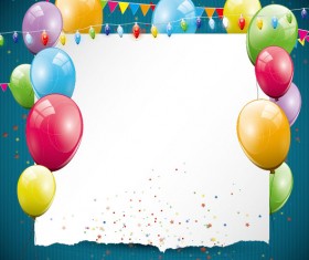 Color Balloon with Festival design vector 03