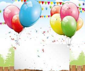 Color Balloon with Festival design vector 04