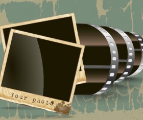 Vintage Film scrap banckground vector 01