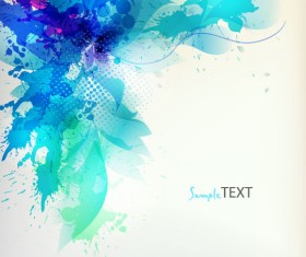 Splash color flower backgrounds vector 04