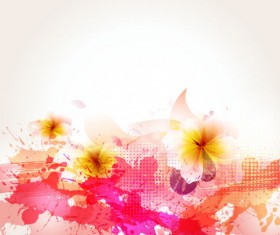 Splash color flower backgrounds vector 05