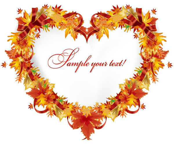 Autumn leaves Gift Card vector 01