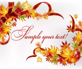 Autumn leaves Gift Card vector 02