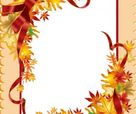 Autumn leaves Gift Card vector 03