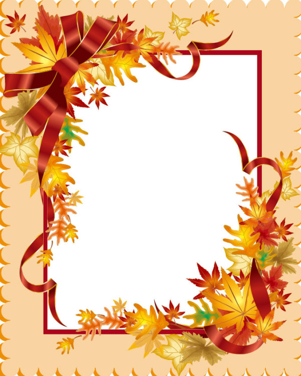 Autumn leaves Gift Card vector 03