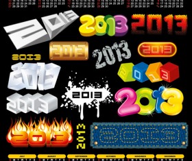 2013 design elements and 2013 Calendar vector 02
