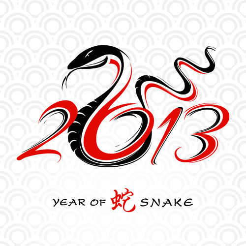 Set of 2013 year of snake design vector 02