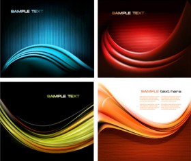 Ornate Silk wave vector backgrounds set 03