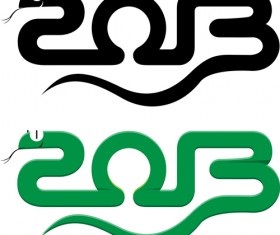 Set of 2013 year of snake design vector 03