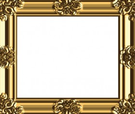 Set of Antique Gold Photo Frame elements vector 03