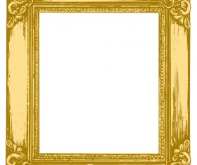 Set of Antique Gold Photo Frame elements vector 05