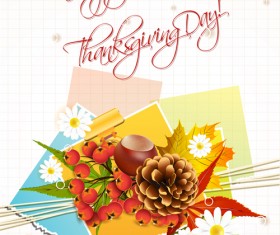 Autumn elements Greeting Cards design vector 04