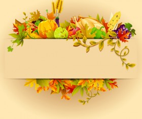 Autumn harvest elements vector background set 02