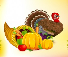 Autumn harvest elements vector background set 03