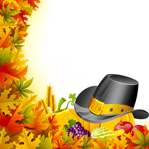 Autumn harvest elements vector background set 04