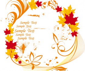 Autumn elements of Frames vector 03