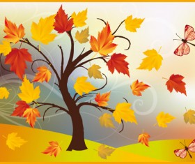 Autumn of Tree design vector ser 02
