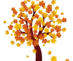 Autumn of Tree design vector ser 04
