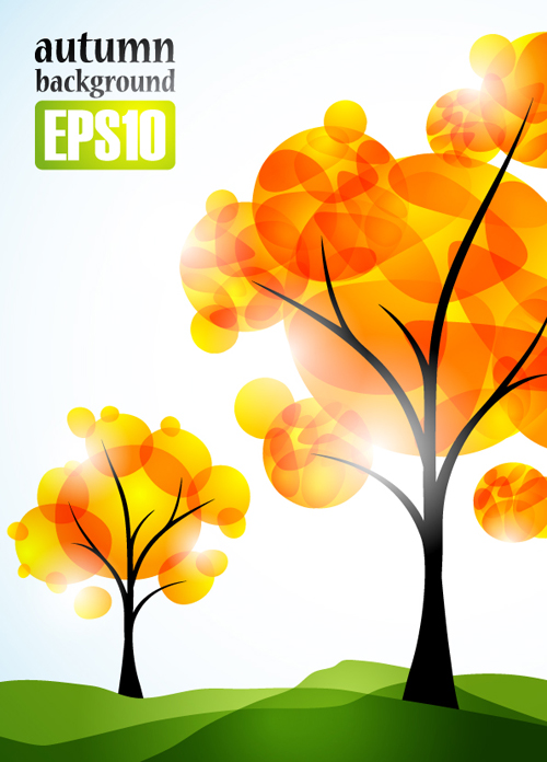 Autumn of Tree design vector ser 05