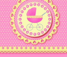 Cute baby cards design vector set 02