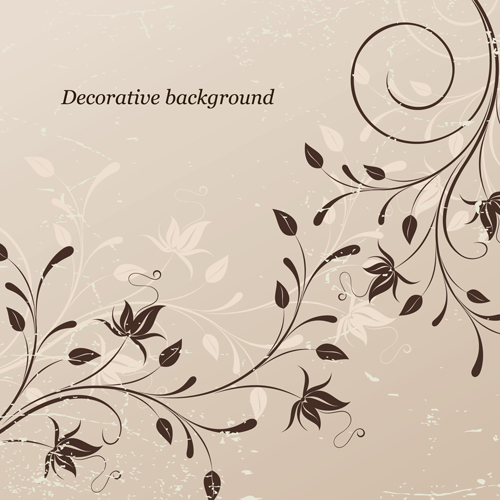 Elements of Floral decoration Background vector 02
