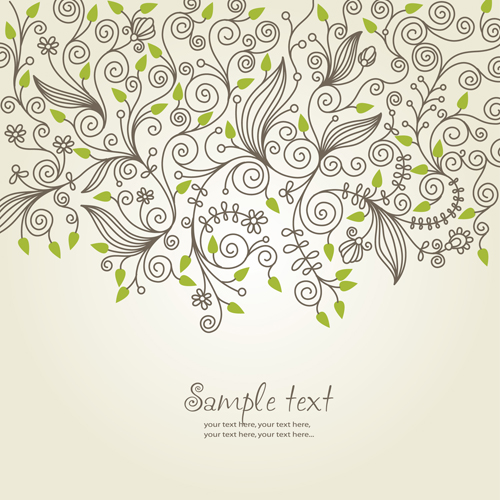 Elements of Floral decoration Background vector 04