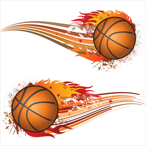 Set of Basketball design elements vector material 01