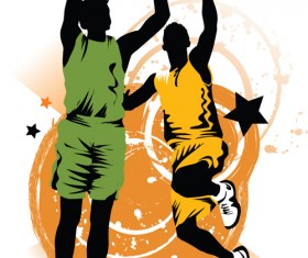 Set of Basketball design elements vector material 02