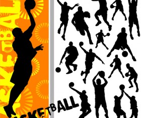 Set of Basketball design elements vector material 04