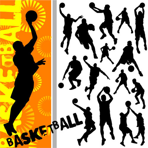 Set of Basketball design elements vector material 04