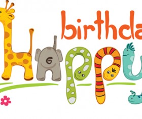 Creative Happy Birthday design elements vector art 01