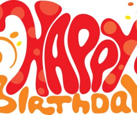 Creative Happy Birthday design elements vector art 02