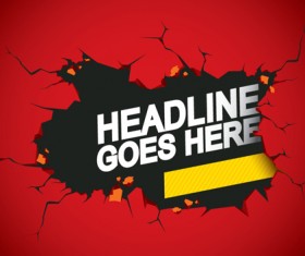 Set of Breaking elements vector backgrounds 03 