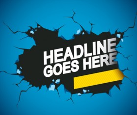 Set of Breaking elements vector backgrounds 04