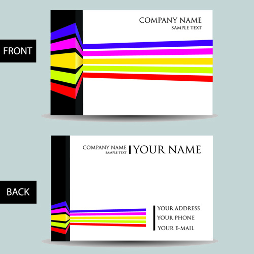 Set of Creative Modern Business Cards vector 01