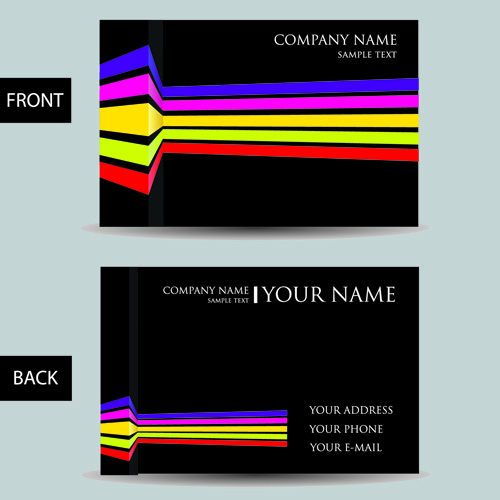 Set of Creative Modern Business Cards vector 03
