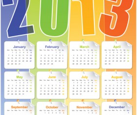 Set of Calendar 2013 design elements vector 06