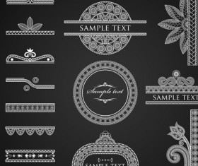 Set of ornate Calligraphy border pattern vector 01