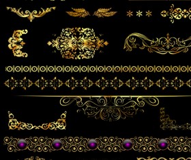 Set of ornate Calligraphy border pattern vector 03