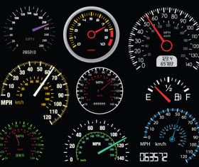 Different Car dashboard design vector 03