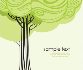 Set of Card with trees background vector 02