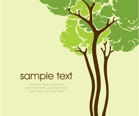Set of Card with trees background vector 03