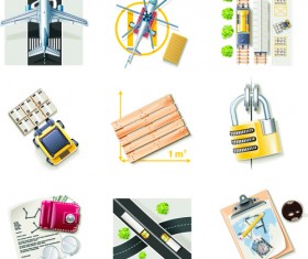 Different Cargo with Transport icons vector 01