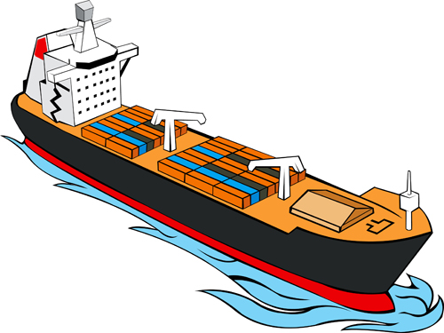 Different Cargo ship design vector graphic 02