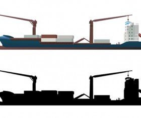 Different Cargo ship design vector graphic 05