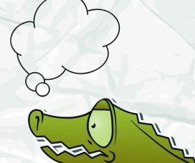 Set of funny Cartoon animals cloud to talk design vector 03